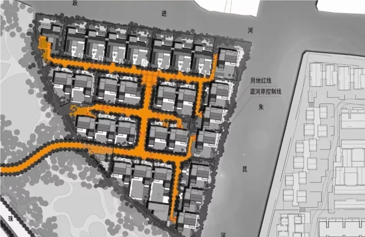 王字型路网造剖析人流，，，，包管入口私密性